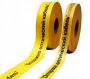 Лента Цвет желтый, текст на ленте «Осторожно, оптический кабель». Ширина 40 , толщина ленты 100 мкм, намотка ролика 500 метров.